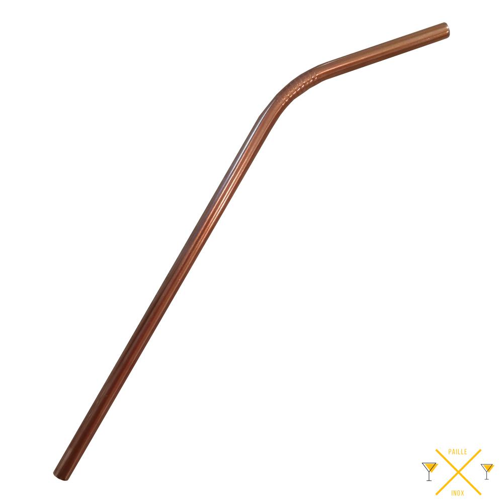 Paille inox COURBEE - CUIVRE - Hello Durable
